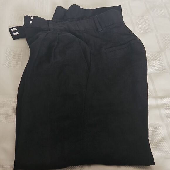 H&M Women's Linen Blend Wide Leg Dress Pants Size 0 Black - Picture 16 of 16